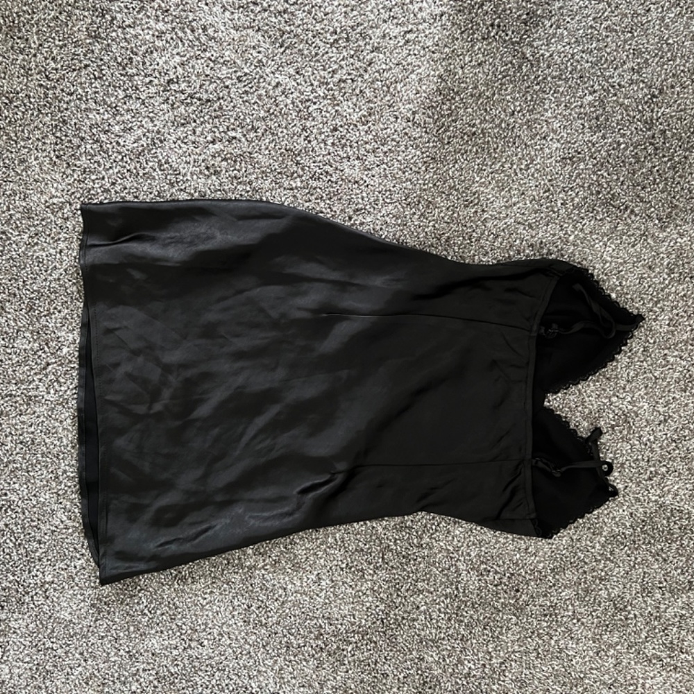 Princess Polly Black Satin Slip Mini Dress - Picture 3 of 4
